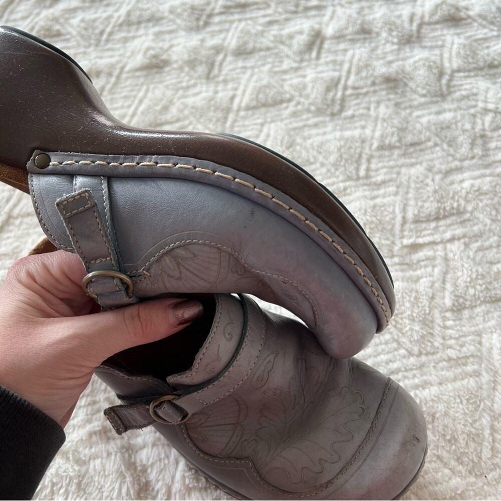 Indigo by Clarks Light Blue Leather Heeled Clogs - Picture 8 of 14